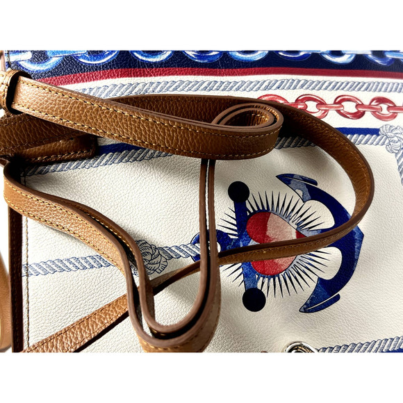 NWT Brighton Anchor & Soul Sailors Heart Leather Tote Bag Multi NWTS - Picture 4 of 12